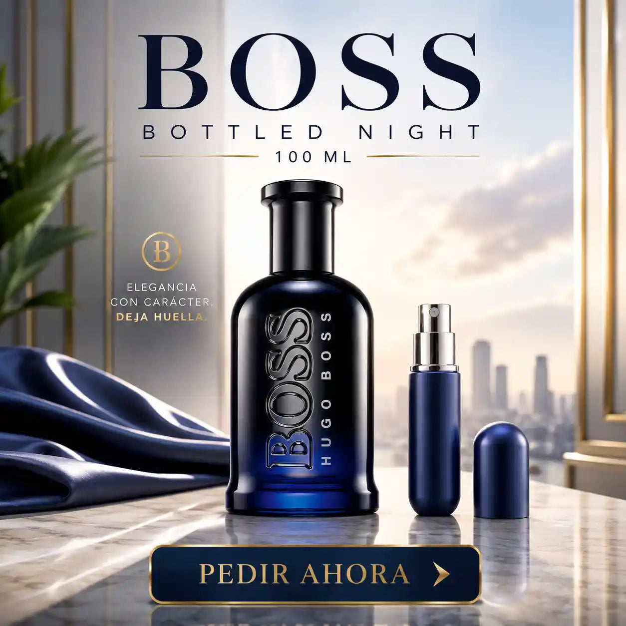 HUGO BOSS NIGHT 100 ML + PERFUMERO RECARGABLE (CABALLERO)