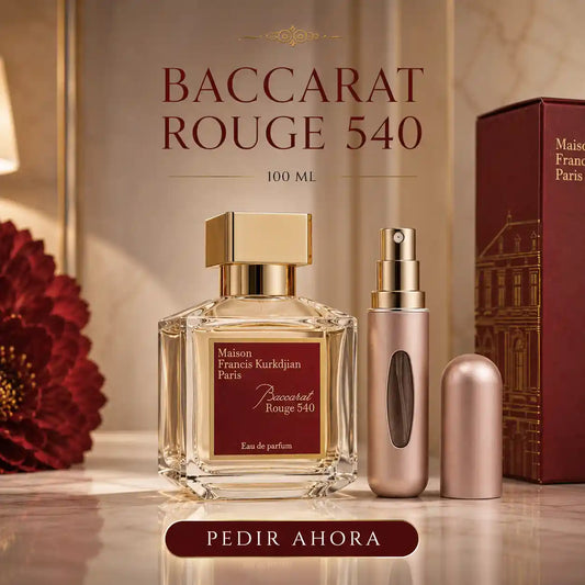 BACCARAT ROUGE TAPA PESADA + PERFUMERO RECARGABLE (DAMA)
