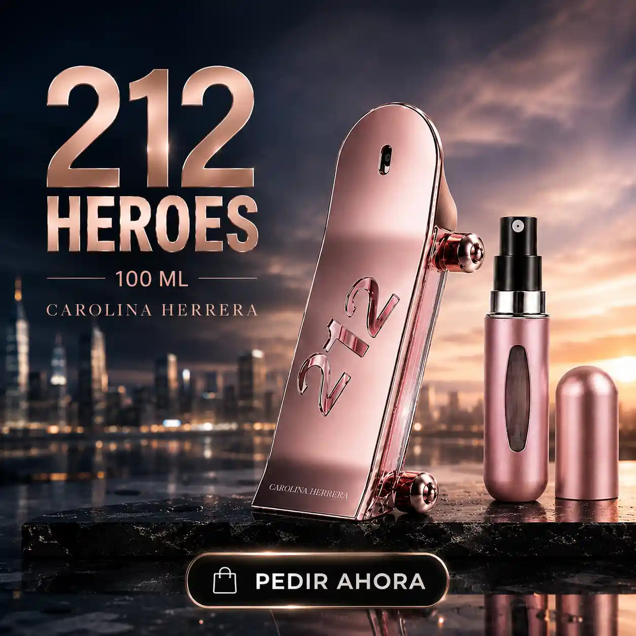 212 HEROES DAMA 100 ML + PERFUMERO RECARGABLE (DAMA)
