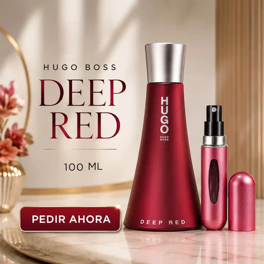 HUGO BOSS DEEP RED 100 ML + PERFUMERO RECARGABLE (DAMA)