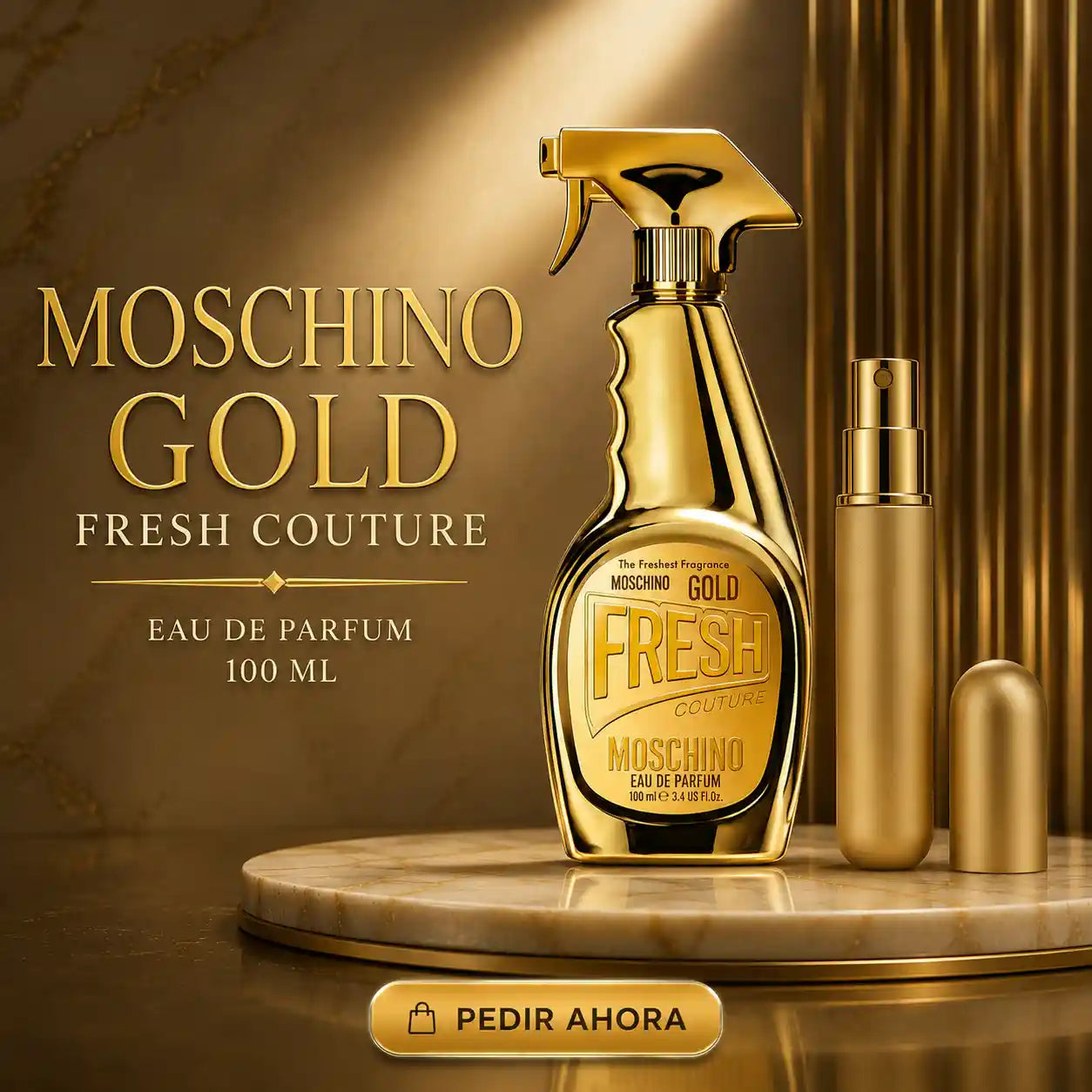 Fresh Gold Moschino + 100 ML PERFUMERO RECARGABLE GRATIS (DAMA)