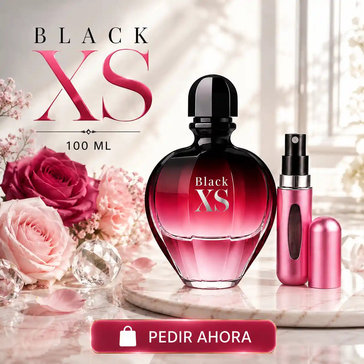 BLACK XS FEM 100 ML + PERFUMERO RECARGABLE (DAMA)