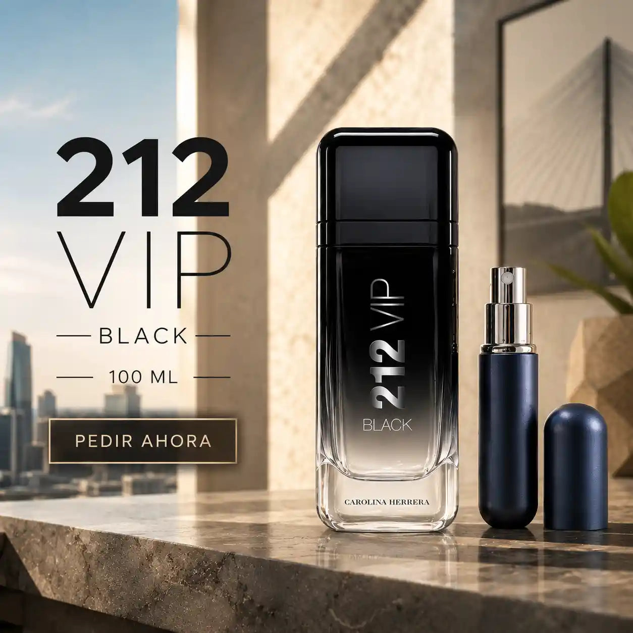 212 VIP BLACK 100 ML + PERFUMERO RECARGABLE (CABALLERO)