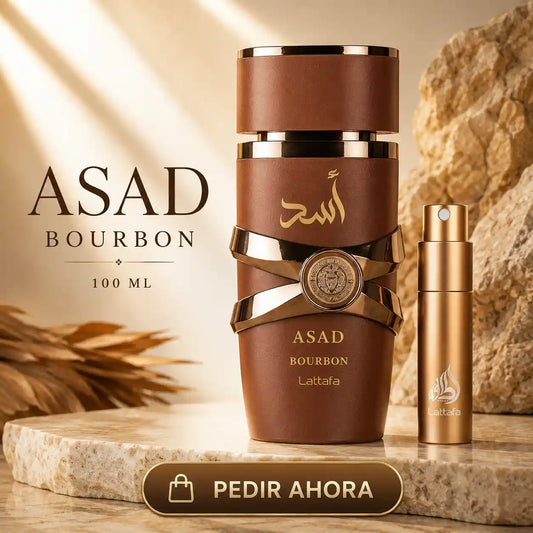 ASAD LATTAFA BOURBON 100 ML +  PERFUMERO RECARGABLE (CABALLERO)