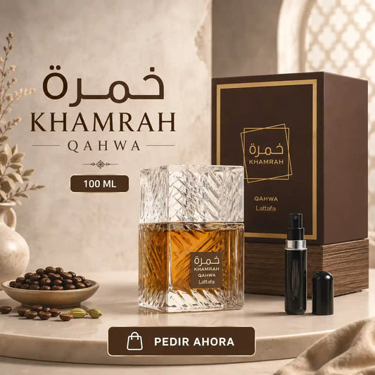 KHAMRAH QAHWA CAJA 100 ML + UN PERFUMERO RECARGABLE