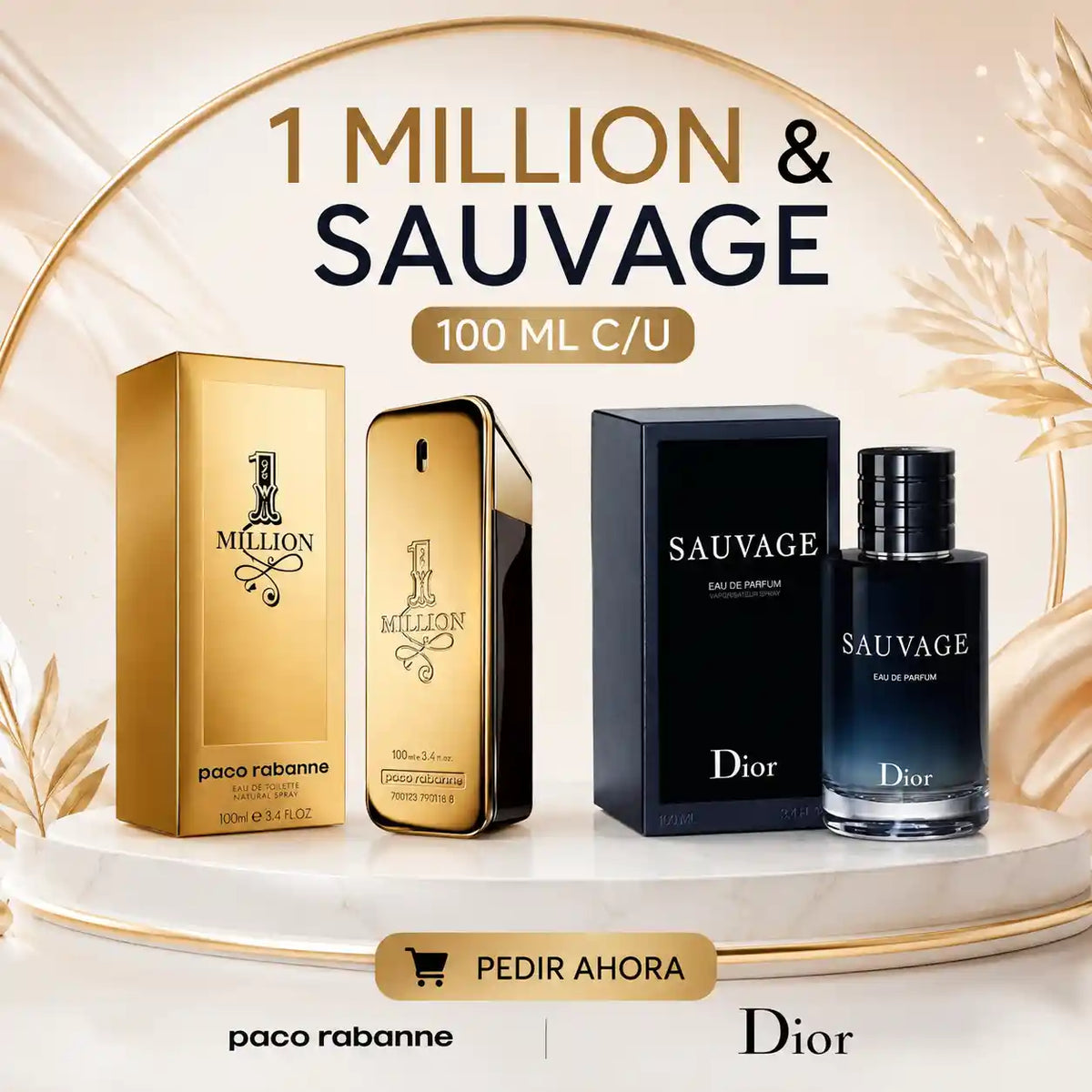 PROMO DUO (2 PERFUMES SAUVAGE Y ONE MILLION )+ PERFUMERO RECARGABLE
