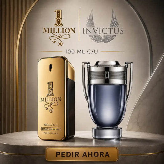 PROMO DUO (2 PERFUMES INVICTUS,ONE MILLION  + PERFUMERO RECARGABLE