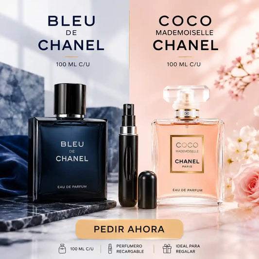 PROMO DUO (2 PERFUMES BLEU CHANEL, COCO CHANEL) + PERFUMERO RECARGABLE