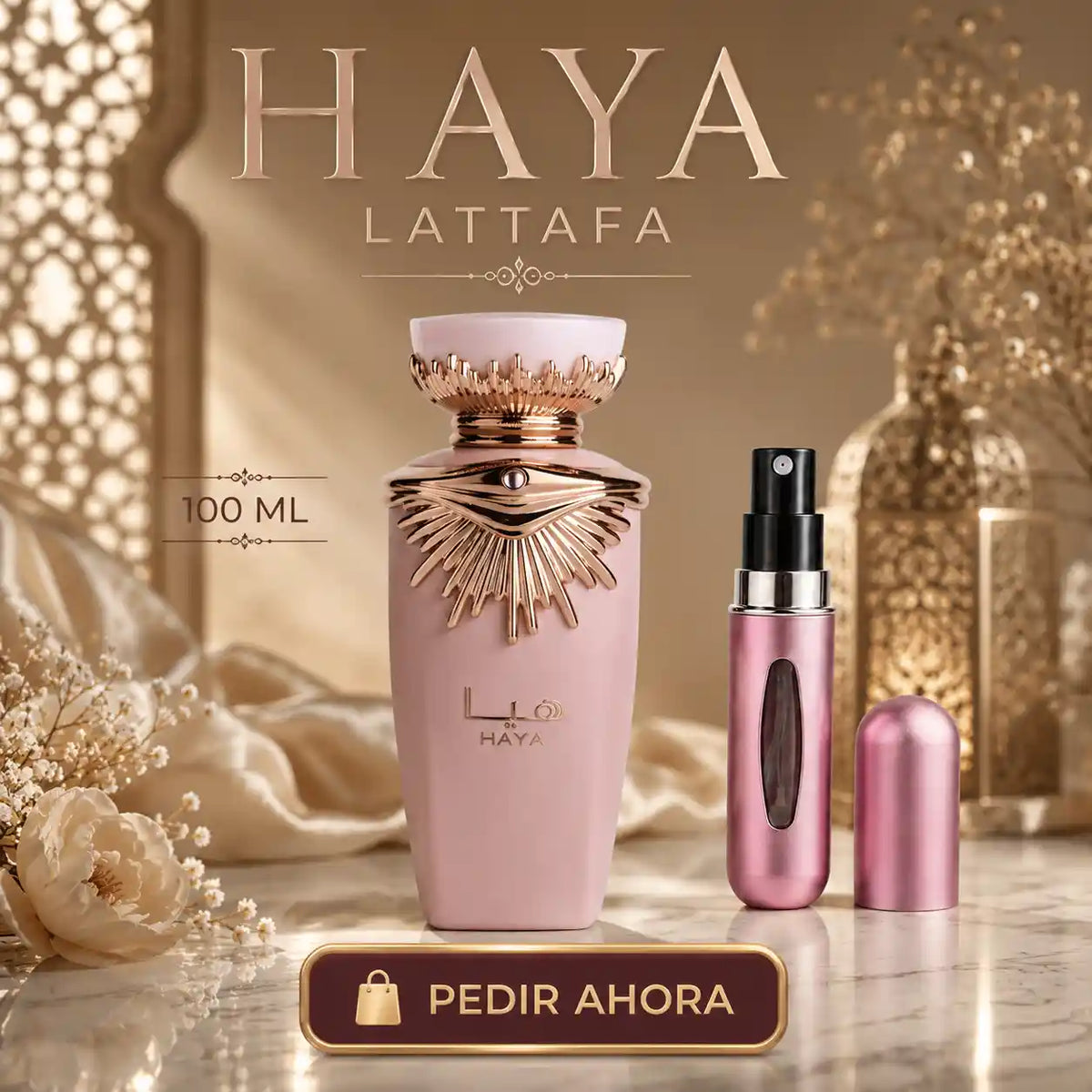 HAYA LATTAFA CAJA + UN PEFUMERO RECARGABLE (DAMA)