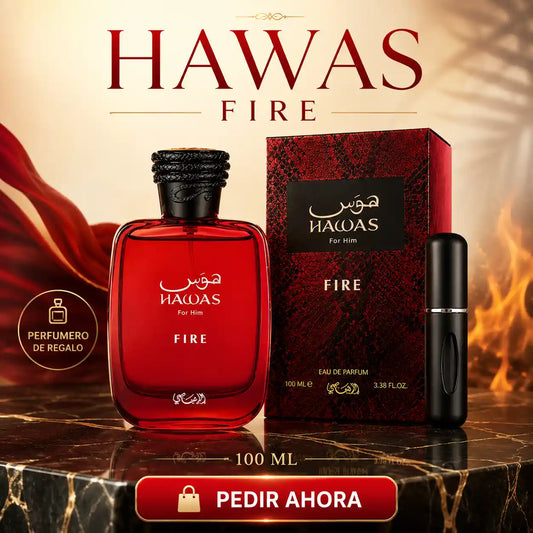 HAWAS FIRE + PERFUMERO RECARGABLE (UNISEX)