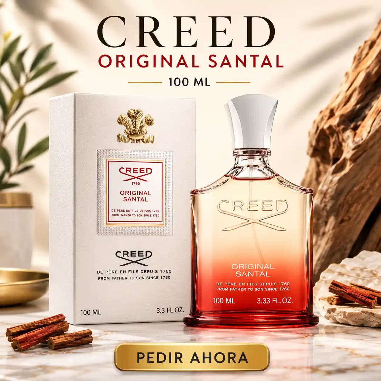 CREED SANTAL 100 ML + PERFUMERO RECARGABLE (CABALLERO)