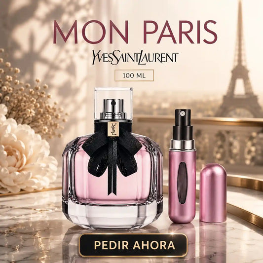 MON PARIS YVEST SAINT LAURENT 100 ML + UN PERFUMERO RECARGABLE (DAMA)