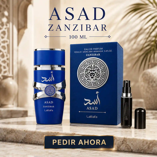 ASAD LATTAFA  ZANZIBAR 100 ML MAS PERFUMERO RECARGABLE (CABALLERO)