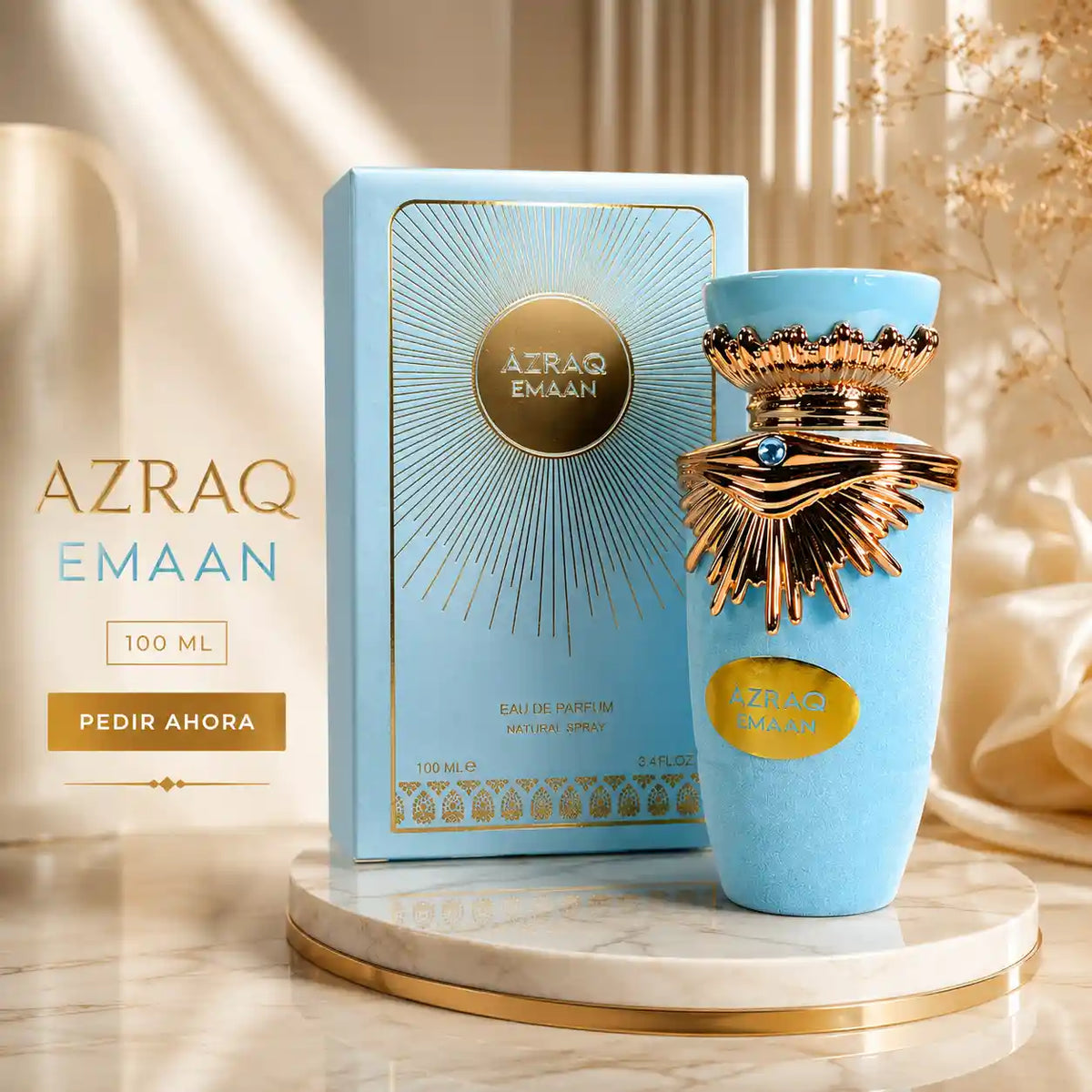 EMAAN AZRAQ +  PERFUMERO RECARGABLE (DAMA)