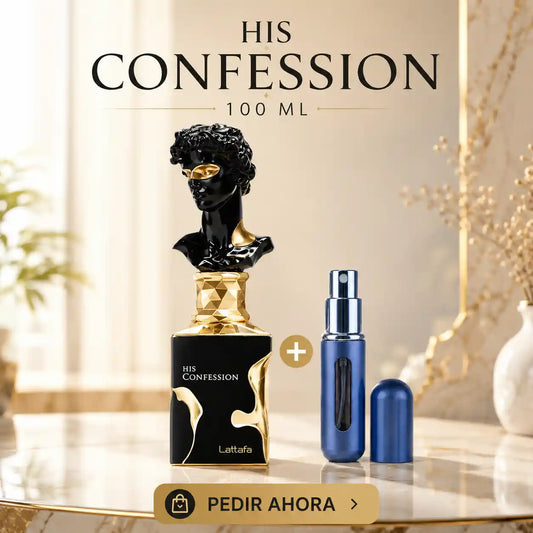 HIS CONFESSION EN ESTUCHE+ PERFUMERO RECARGABLE (CABALLERO)