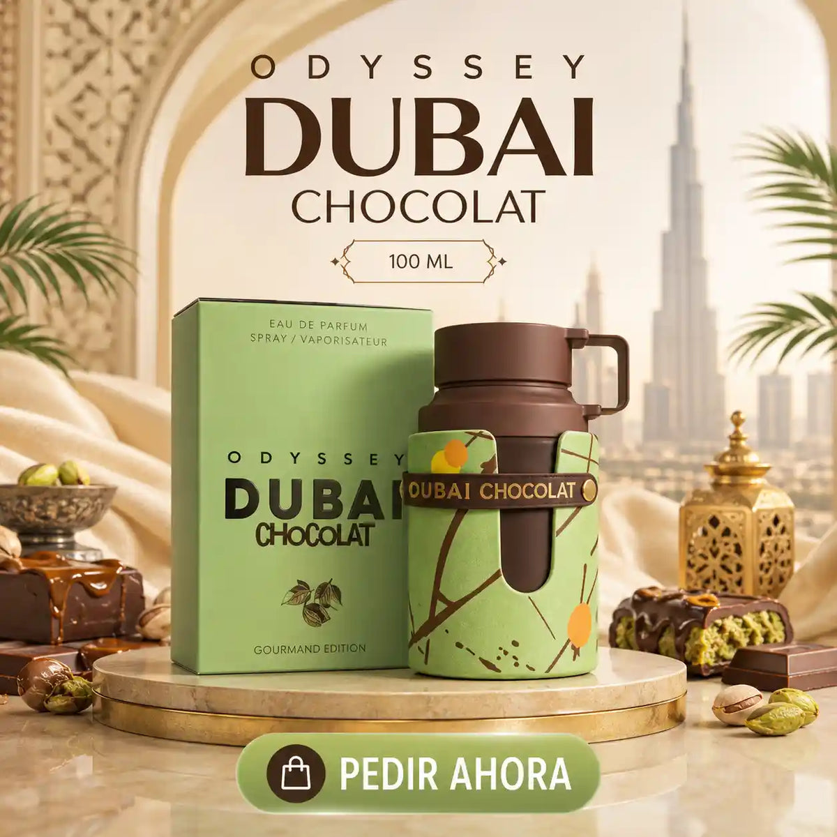 ODYSSEY DUBAI CHOCOLATE MAS UN PERFUMERO RECARGABLE (UNISEX)