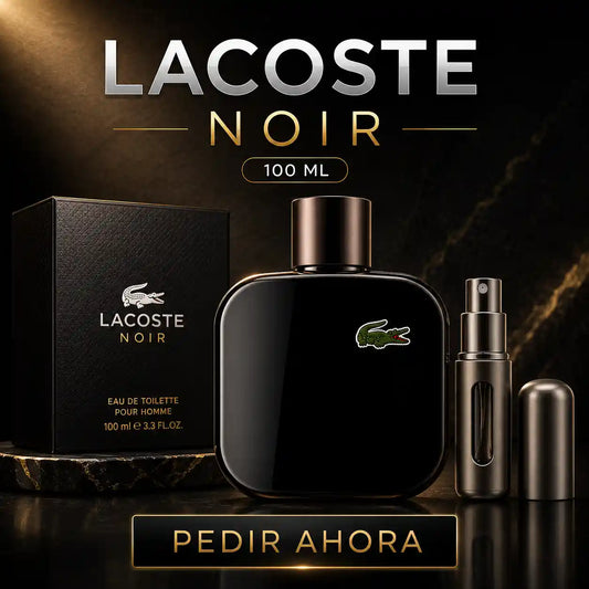 LACOSTE NOIR 100 ML + PERFUMERO RECARGABLE GRATIS