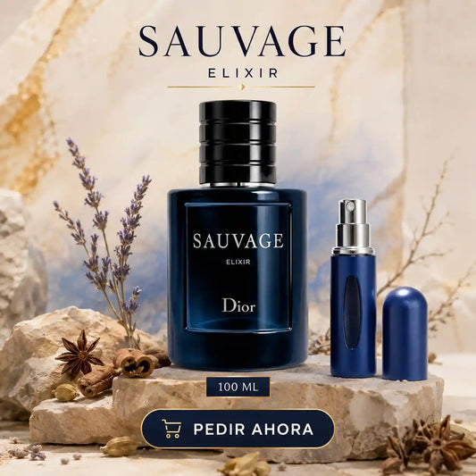 SAUVAGE ELIXIR ESTUCHE +  PERFUMERO RECARGABLE (CABALLERO)